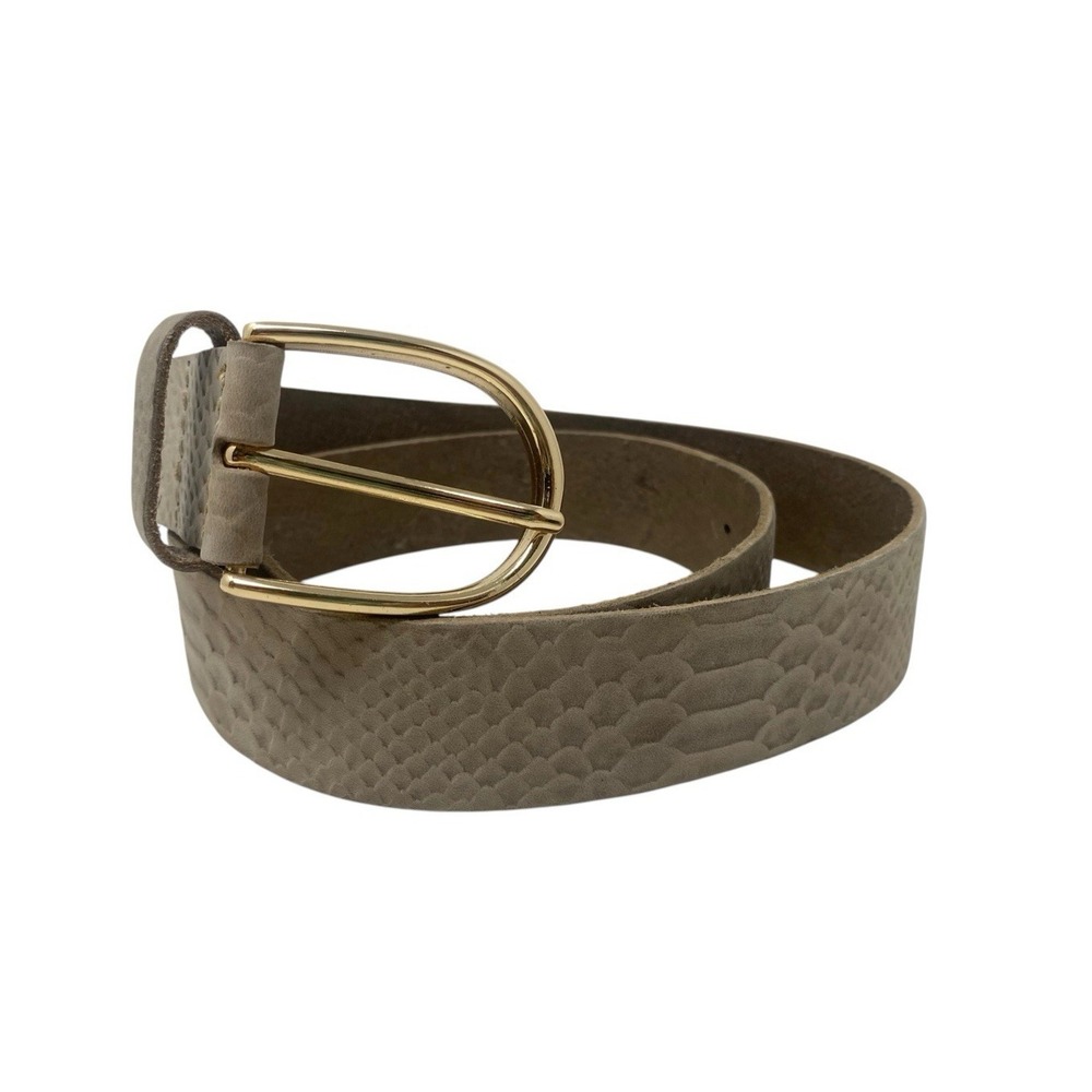 Amsterdam Heritage Womens Gray Taupe Snake Print Embossed Belt 85cm 32" - 37"